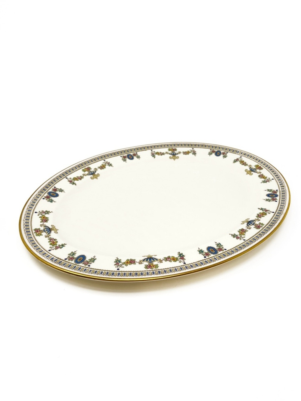 Vintage Lenox The Colonial Oval Serving Platter Bone China Plate Cream Gold EUC